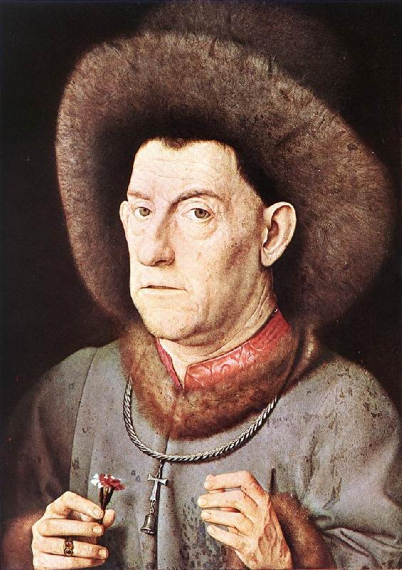 EYCK, Jan van Portrait of a Man with Carnation re oil painting image
